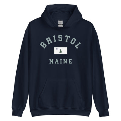 Bristol Sweatshirt - Vintage Bristol Maine 1901 Flag Hooded Sweatshirt