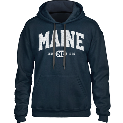 Classic Vintage Maine University, School, College-Style Premium Sweatshirt - ME 1820 - Casual Campus Apparel (Unisex Hoodie) - 207 Threads