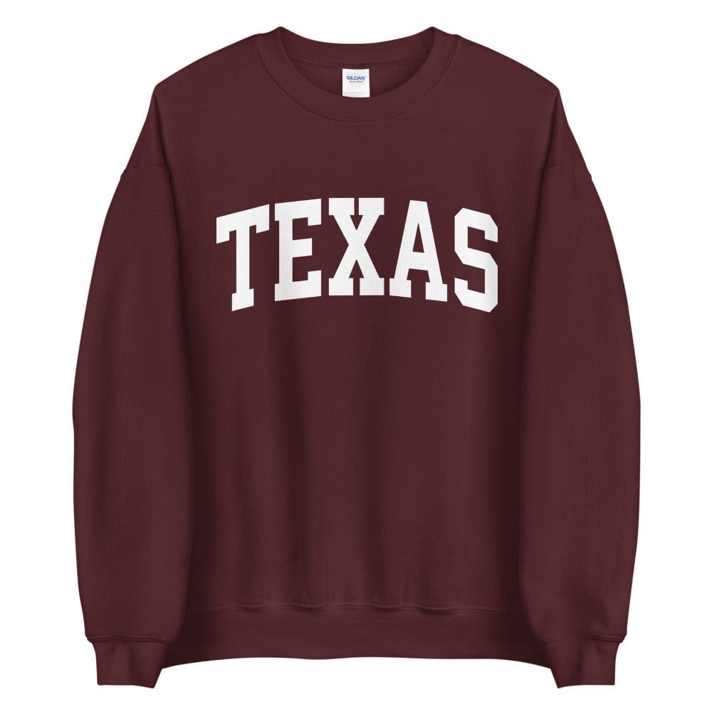 Comfy Texas College Sweatshirt, Basic University Style Crew