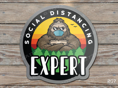 Funny Bigfoot Social Distancing Expert Sticker - 207 Threads