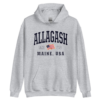 Patriotic Allagash Hoodie - USA Flag Allagash, Maine 4th of July Sweatshirt
