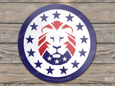 Trump Lion MAGA Sticker, 13 Stars American Patriotic Decal, Make America Great Again Constitution We The People Forever USA Patriot Blue Red