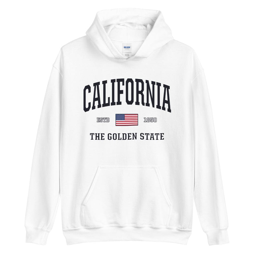 USA California Hoodie Sweatshirt  Patriotic American Flag CA Hooded S –  207 Threads