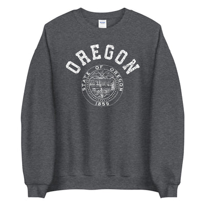 Dark Heather Vintage Oregon University Sweatshirt, OR State College Style Crew Neck Sweater