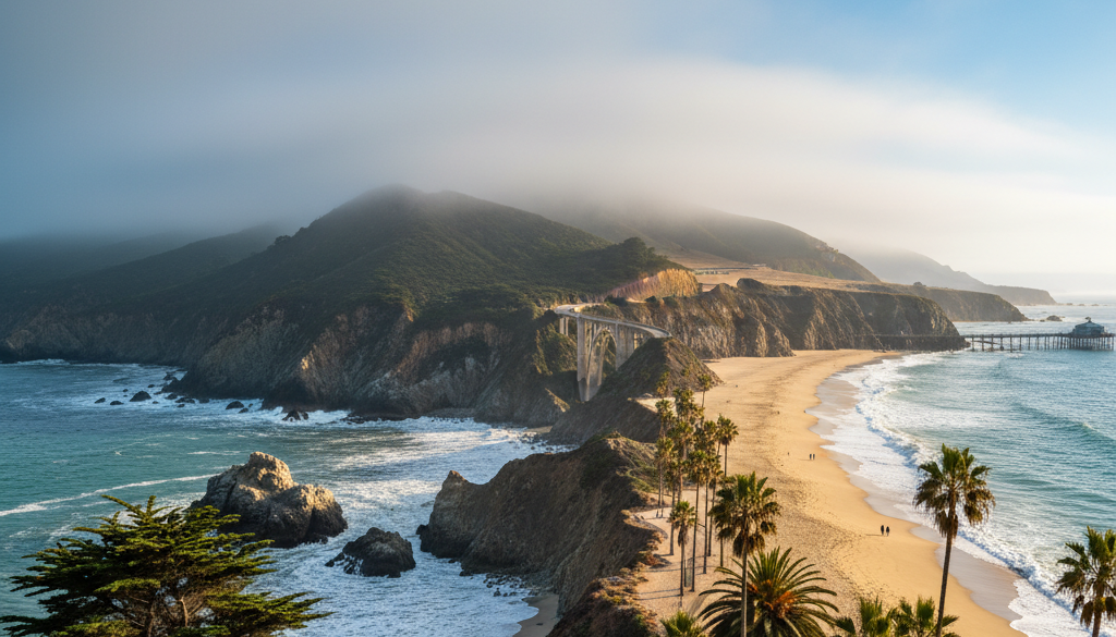 California beach towns coastline