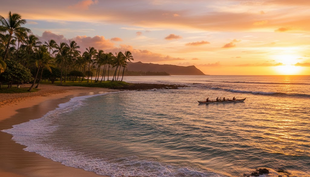 10 most popular beaches in Hawaii - Beautiful Hawaiian beach photo at sunset