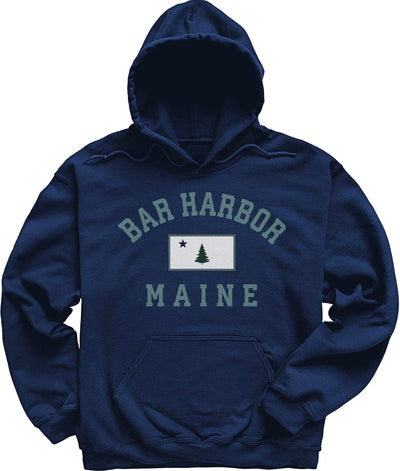 Navy Vintage Original Maine Flag Bar Harbor Hoodie 