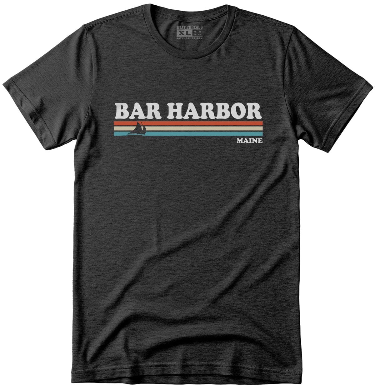80's Retro Stripes Vintage Bar Harbor Maine T-Shirt