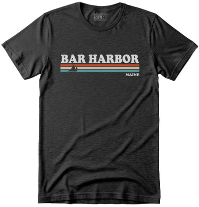 80's Retro Stripes Vintage Bar Harbor Maine T-Shirt