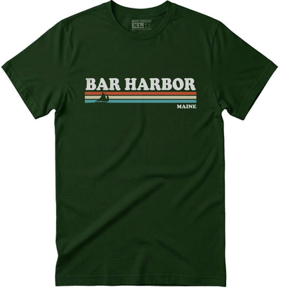 80's Retro Stripes Vintage Bar Harbor Maine T-Shirt