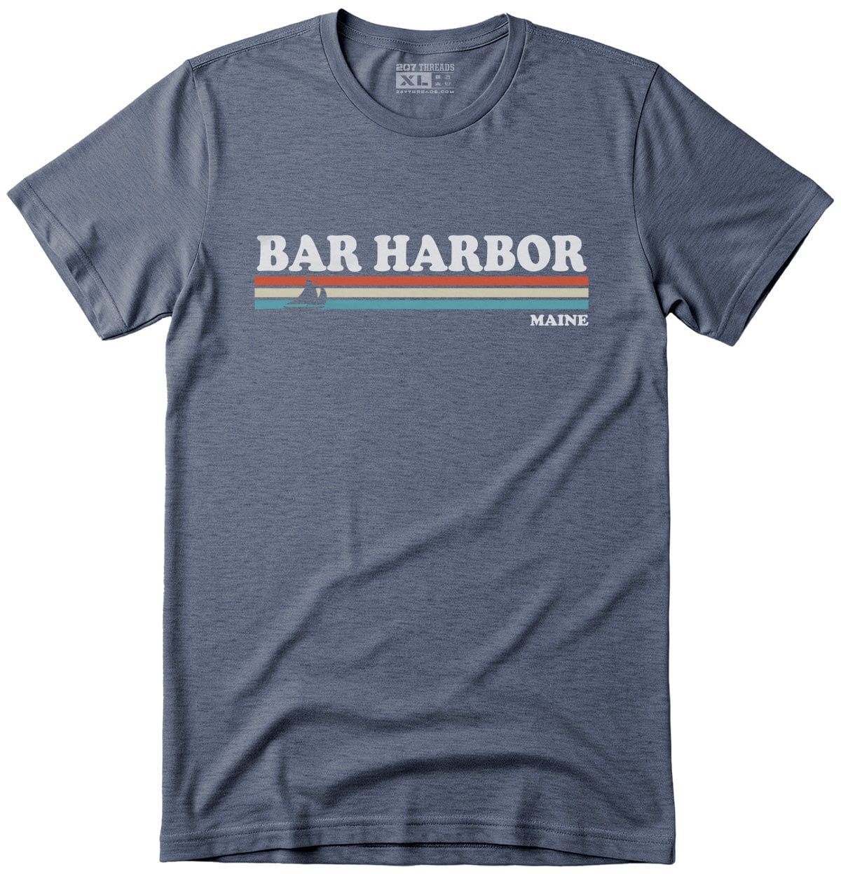 80's Retro Stripes Vintage Bar Harbor Maine T-Shirt