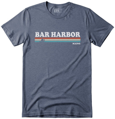 80's Retro Stripes Vintage Bar Harbor Maine T-Shirt