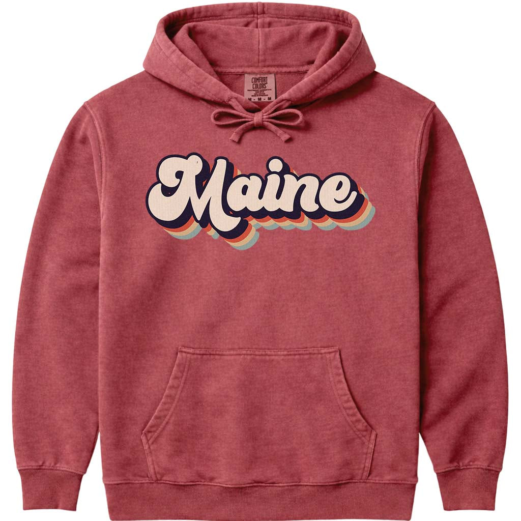 80's Retro Maine Hoodie Sweatshirt - Crimson