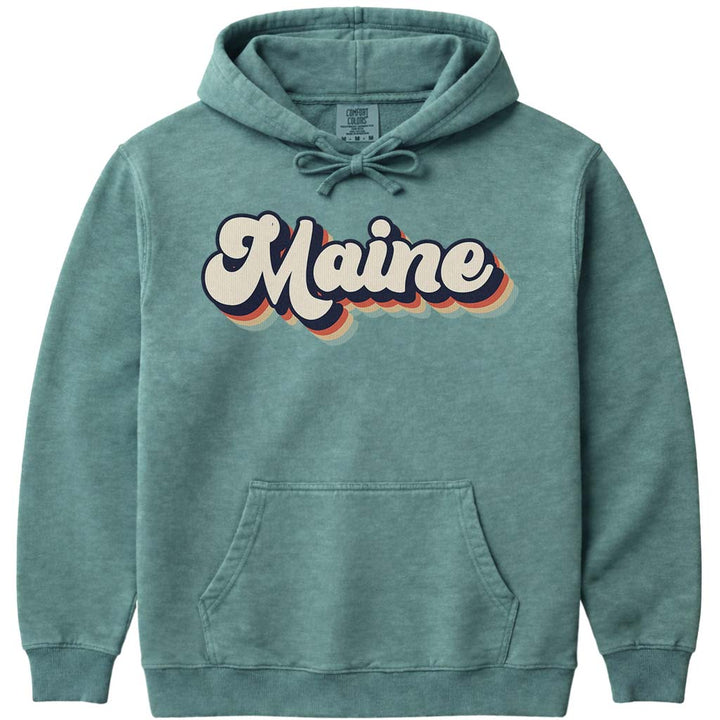 80's Retro Maine Hoodie Sweatshirt - Light Green