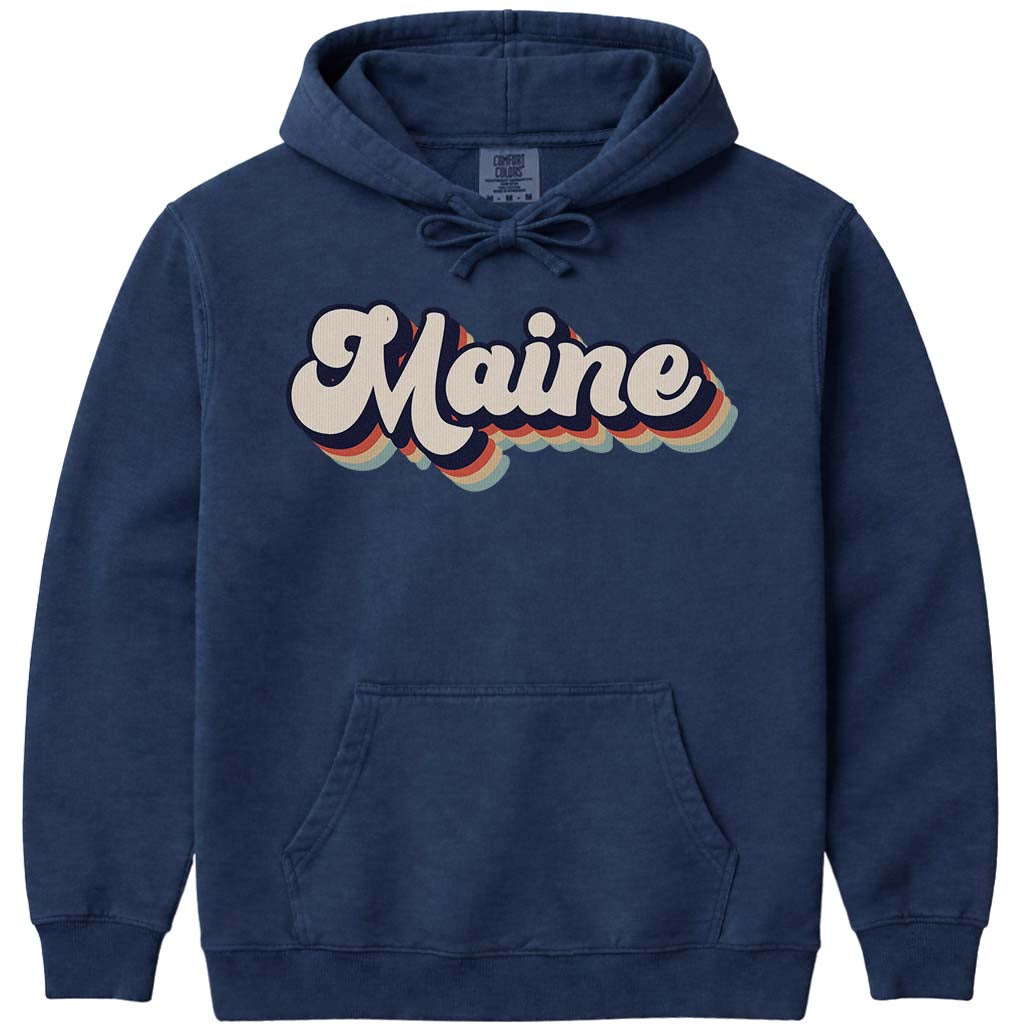 80's Retro Maine Hoodie Sweatshirt - Navy