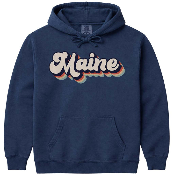 80's Retro Maine Hoodie Sweatshirt - Navy