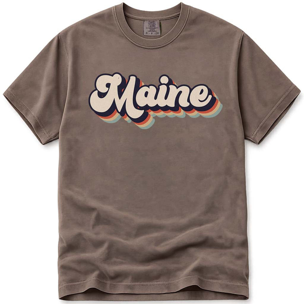 80s Retro Maine T Shirt - Espresso