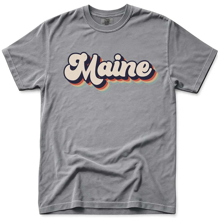 80s Retro Maine T Shirt - Grey