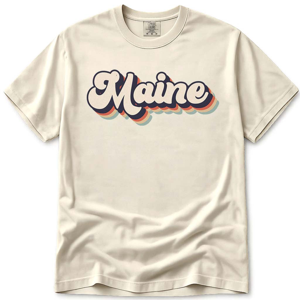80s Retro Maine T Shirt - Ivory