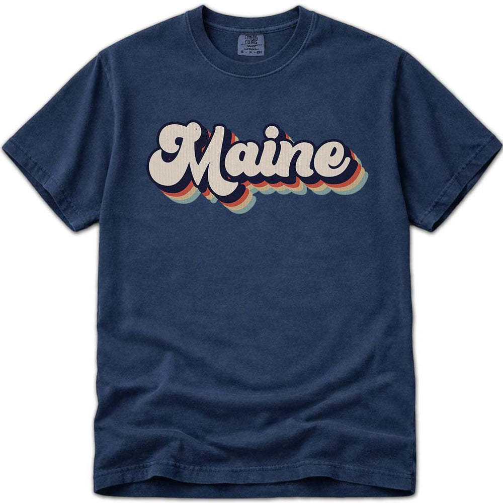80s Retro Maine T Shirt - Navy