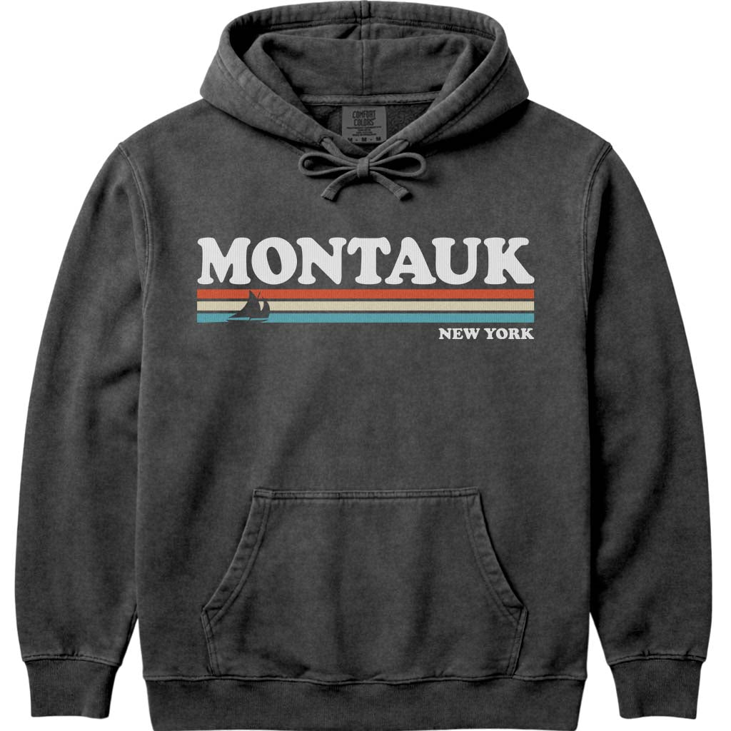 80's Retro Montauk Hoodie Sweatshirt - Pepper