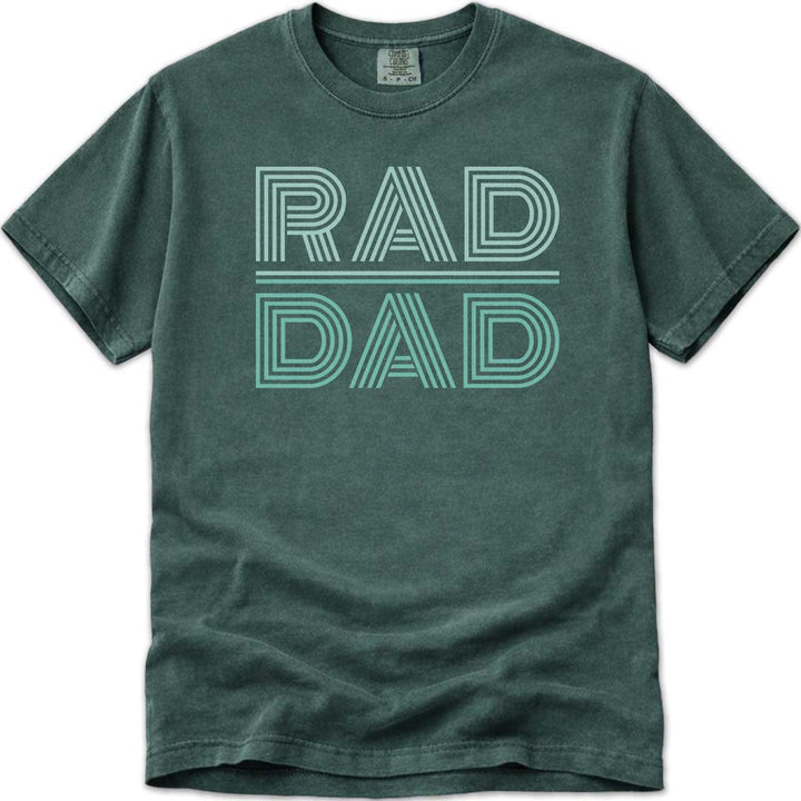 80s Retro Rad Dad Fathers Day Tee - Blue Spruce