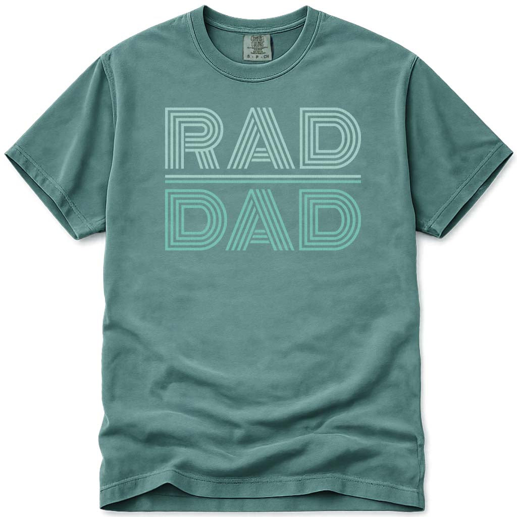 80s Retro Rad Dad Fathers Day Tee - Light Green