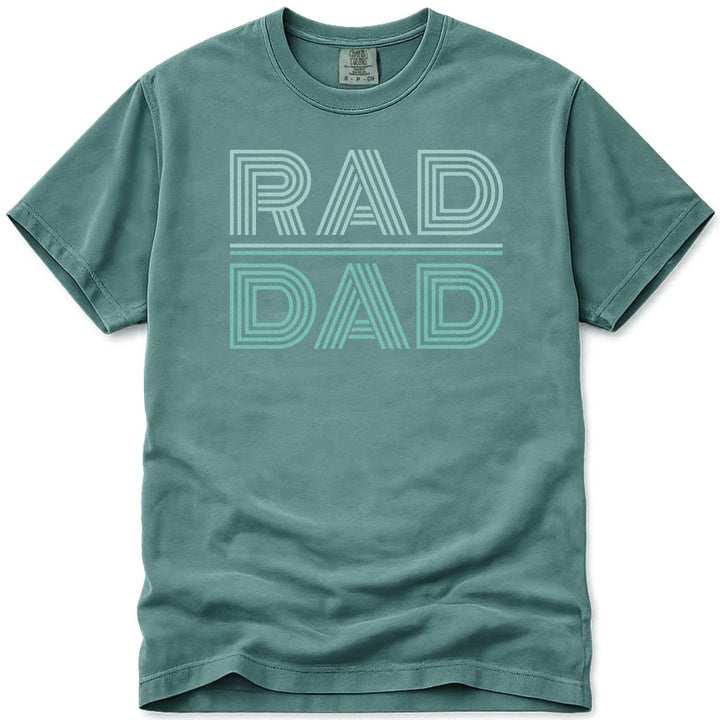 80s Retro Rad Dad Fathers Day Tee - Light Green