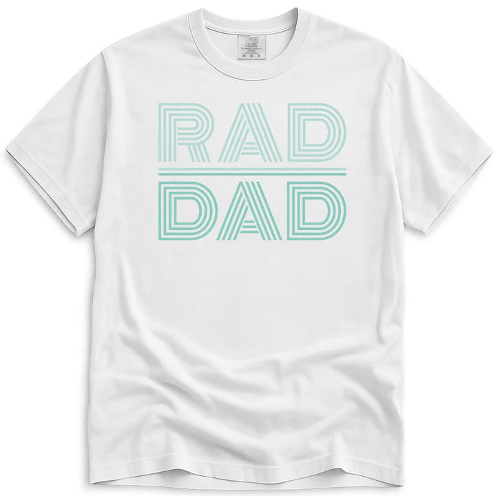 80s Retro Rad Dad Fathers Day Tee - White