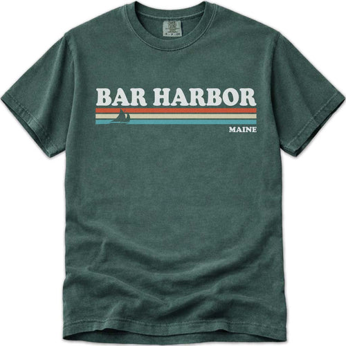 80s Retro Stripes Vintage Bar Harbor Maine T Shirt