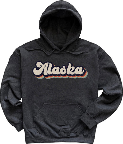 Dark Heather Grey Retro Alaska Hoodie Sweatshirt