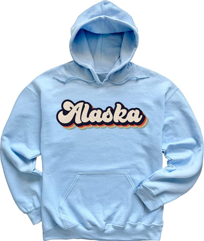 Light Blue Retro Alaska Hoodie Sweatshirt