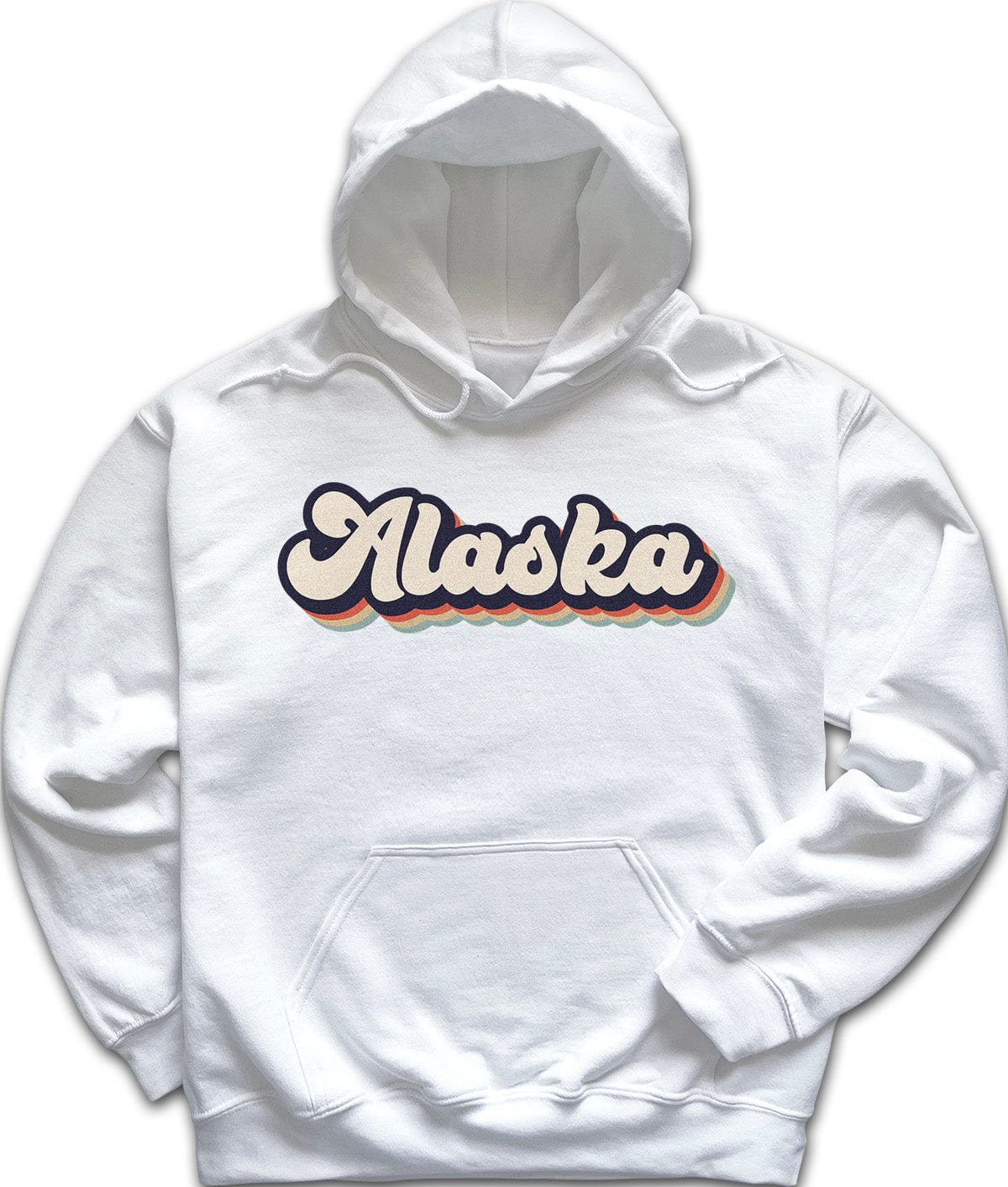 White Retro Alaska Hoodie Sweatshirt