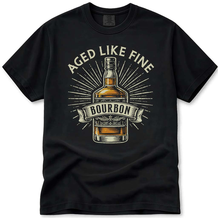 Aged Like Fine Bourbon Dad T-Shirt - Black