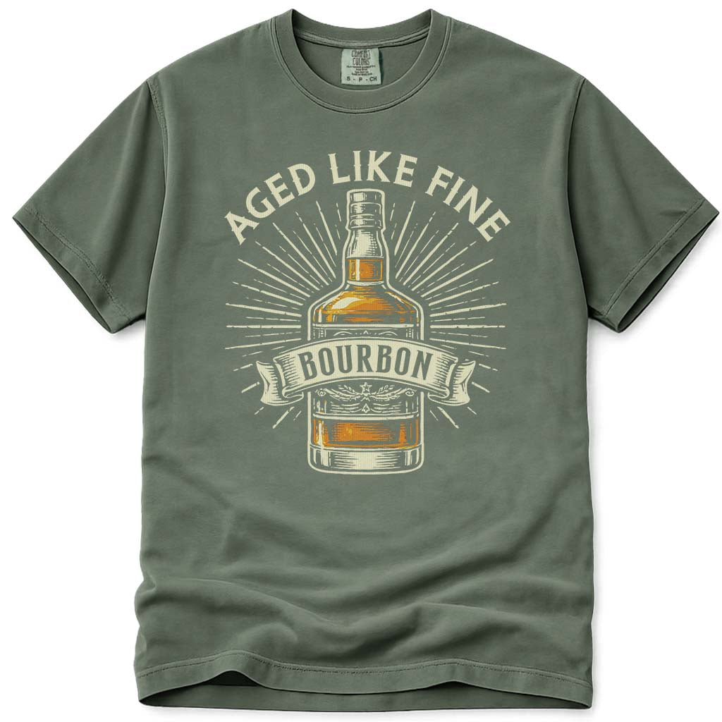 Aged Like Fine Bourbon Dad T-Shirt - Moss