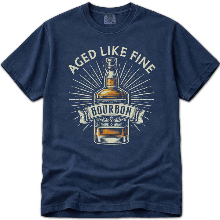 Aged Like Fine Bourbon Dad T-Shirt - Navy