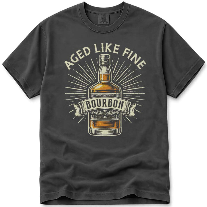 Aged Like Fine Bourbon Dad T-Shirt - Pepper