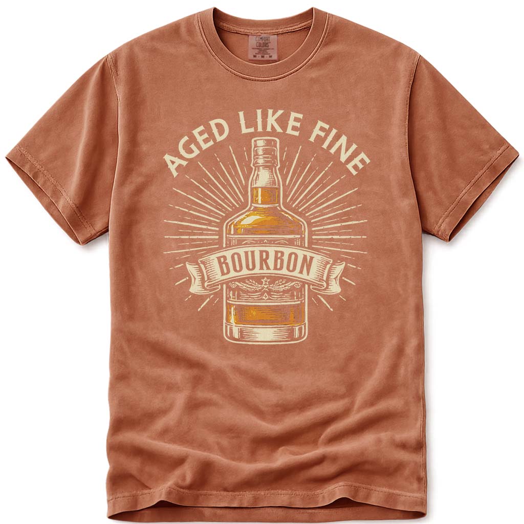 Aged Like Fine Bourbon Dad T-Shirt - Yam