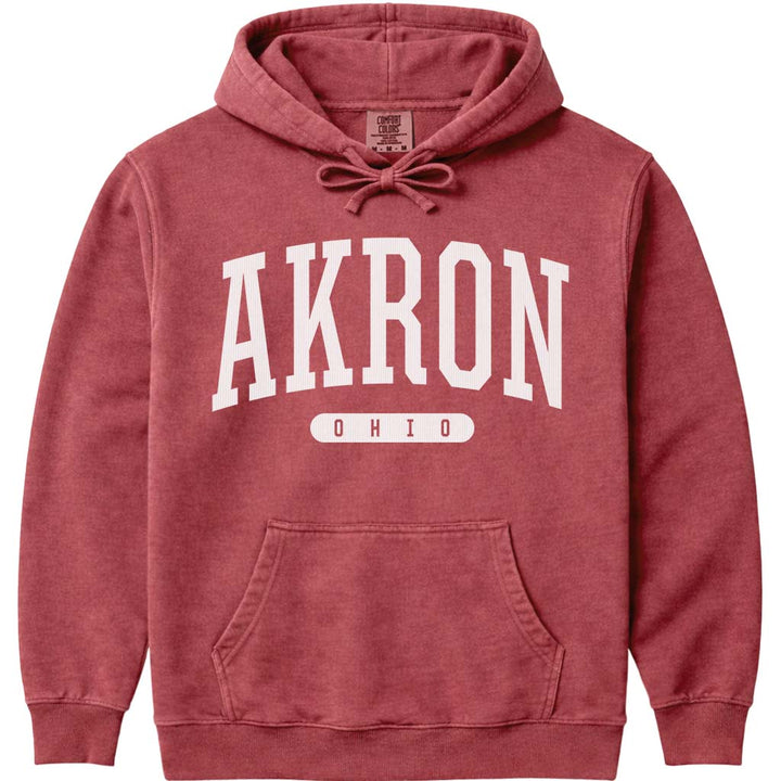 Akron Ohio Hooded Sweatshirt - Crimson