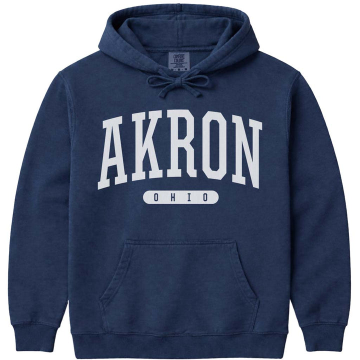 Akron Ohio Hooded Sweatshirt - Navy
