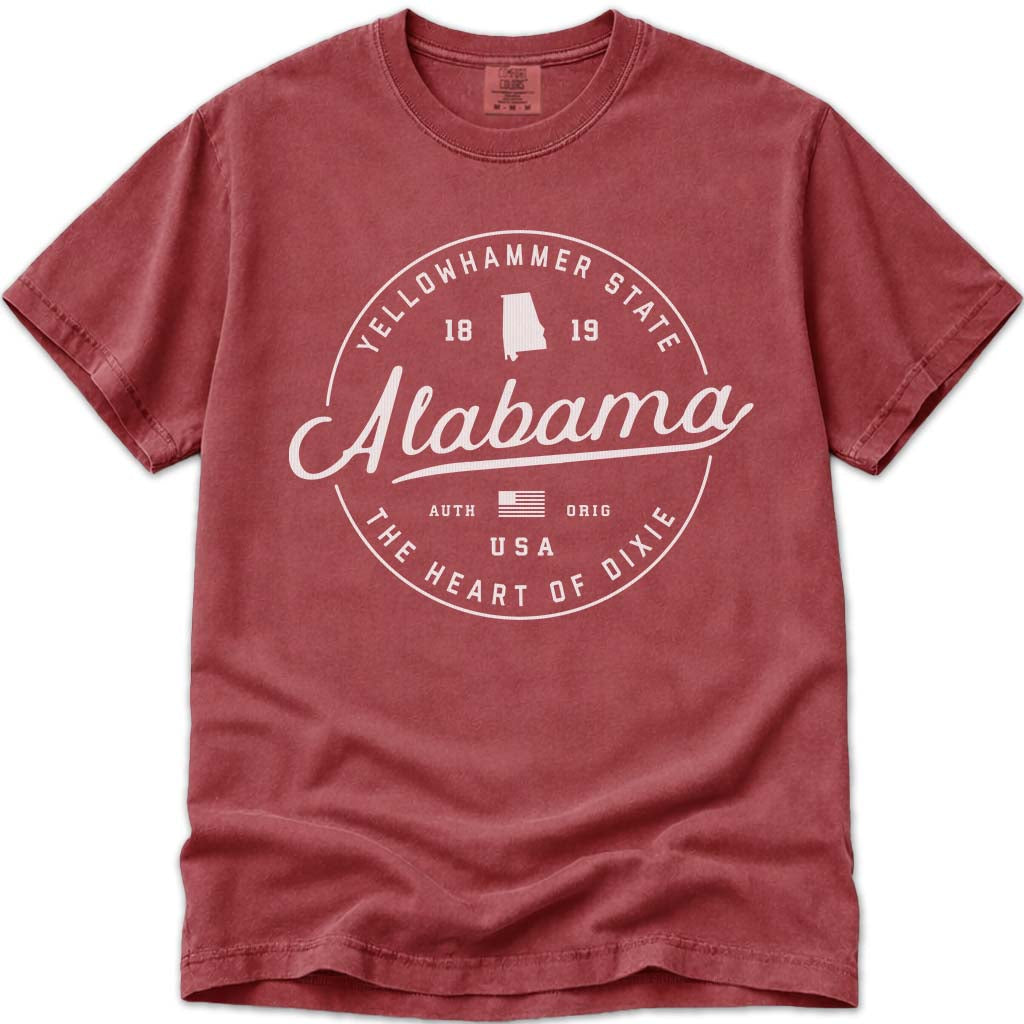 Alabama T Shirt, Heart of Dixie - Crimson