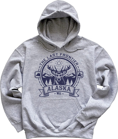 Light Sport Grey Alaska Wildlife Sweatshirt Moose Bear & Deer