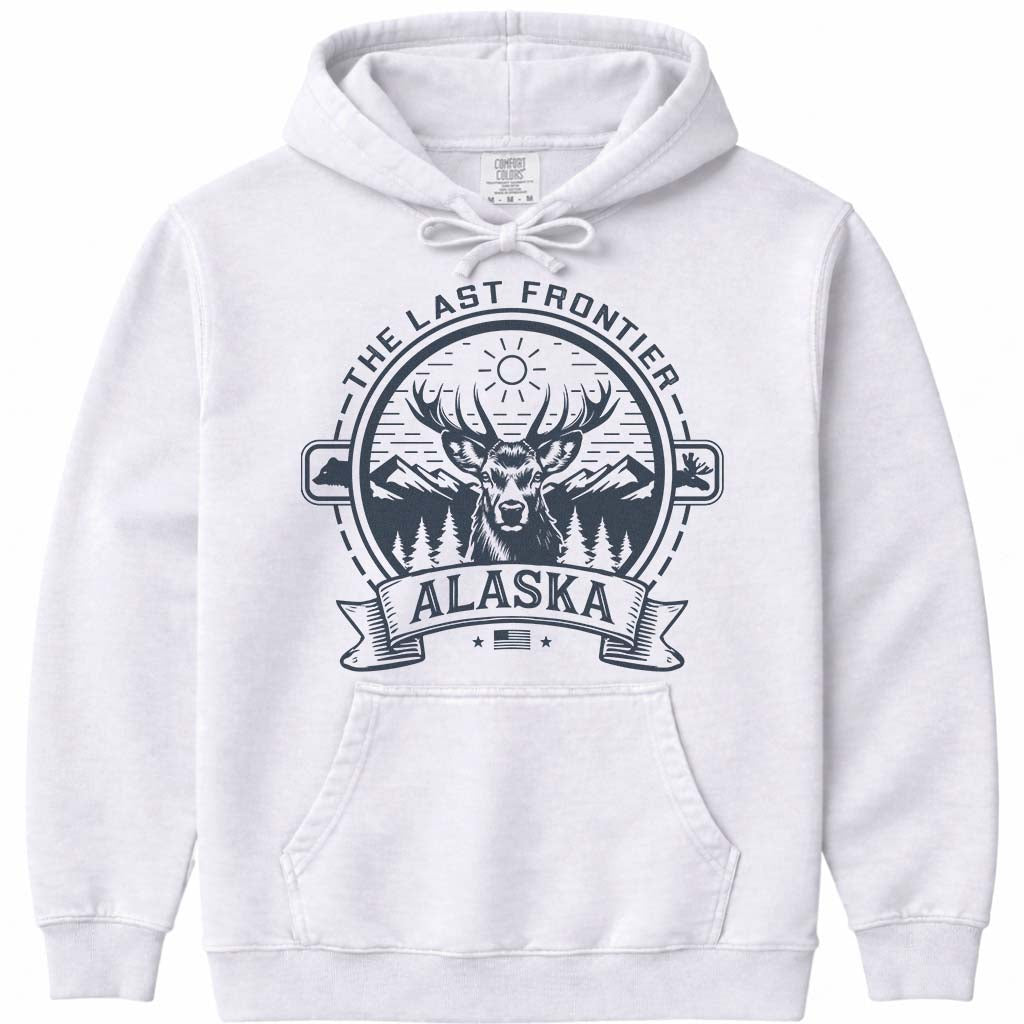 Alaska Wildlife Sweatshirt Moose Bear & Deer - White