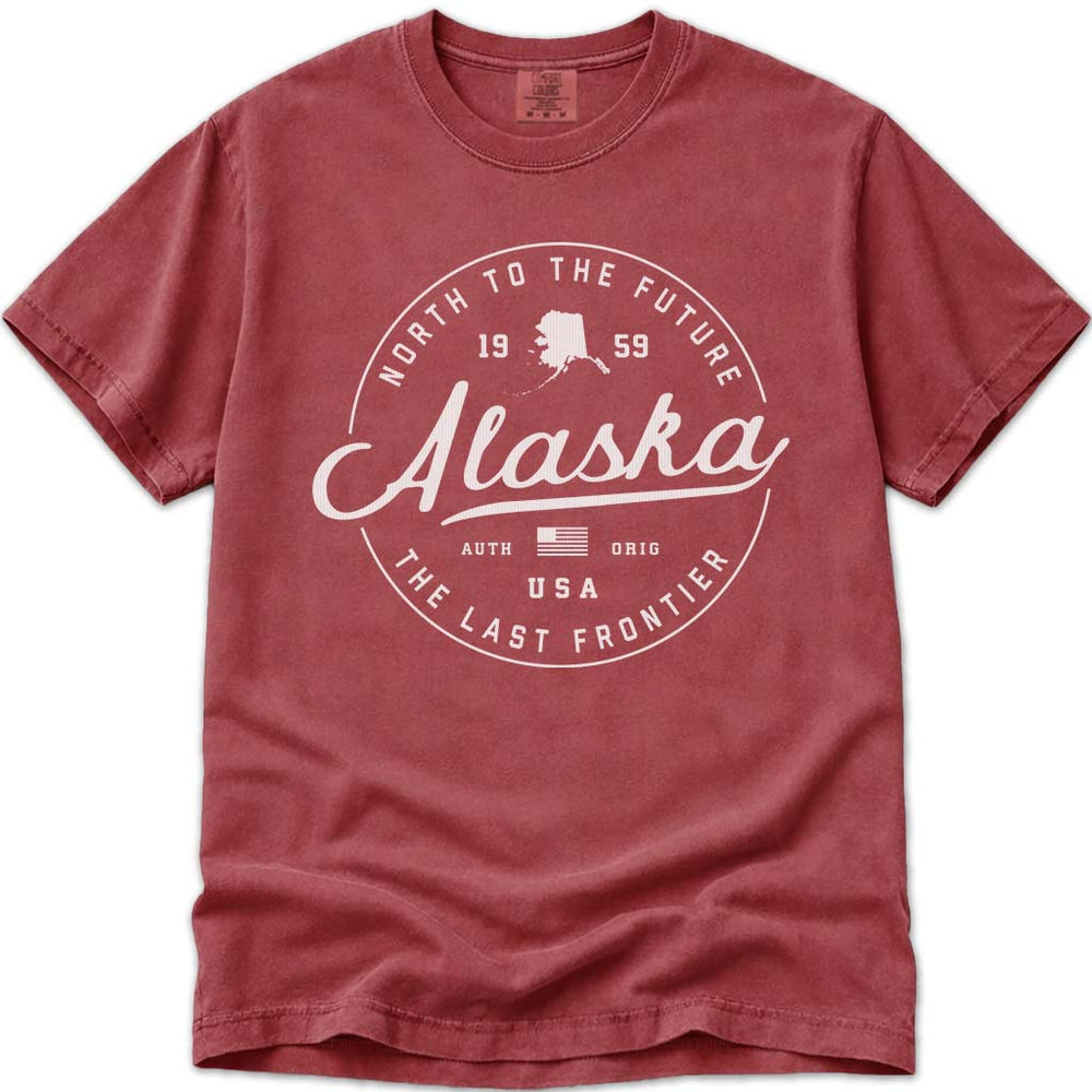 Alaska T Shirt, The Last Frontier - Crimson