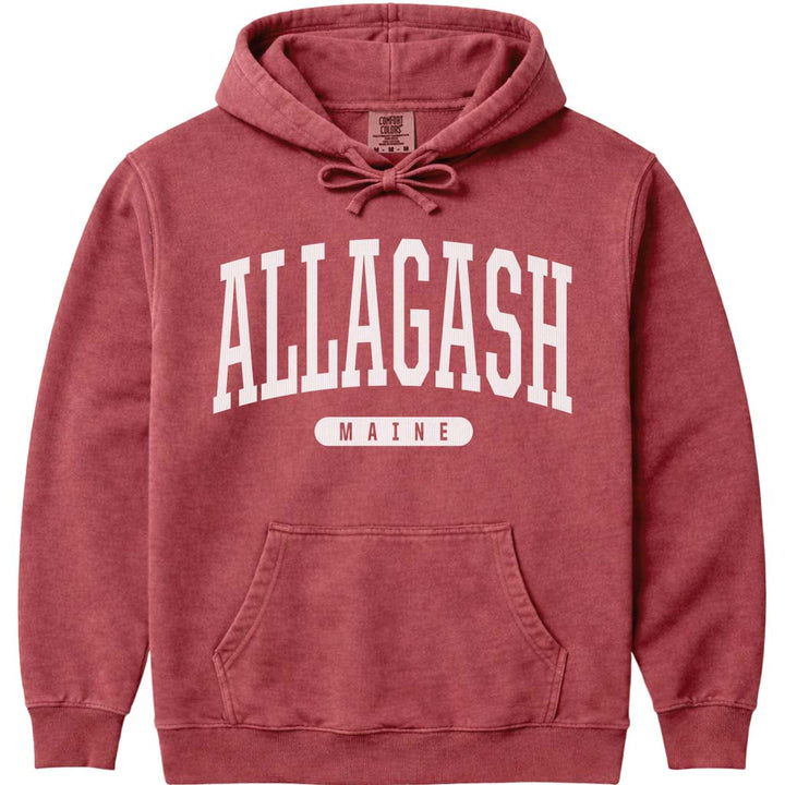 Allagash Maine Hooded Sweatshirt - Crimson