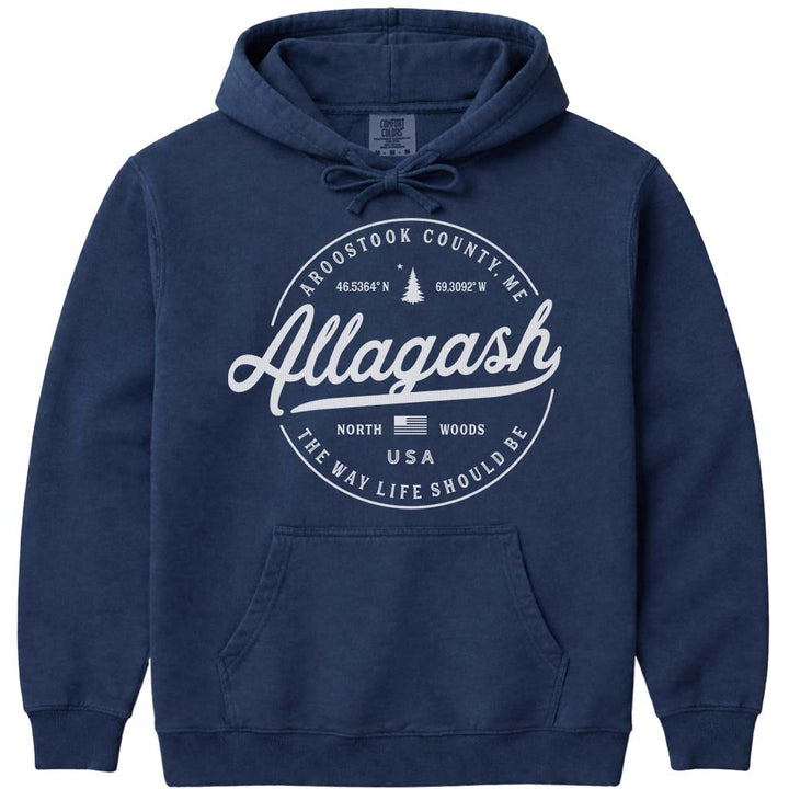 Allagash Maine Vacation Hoodie Sweatshirt - Navy