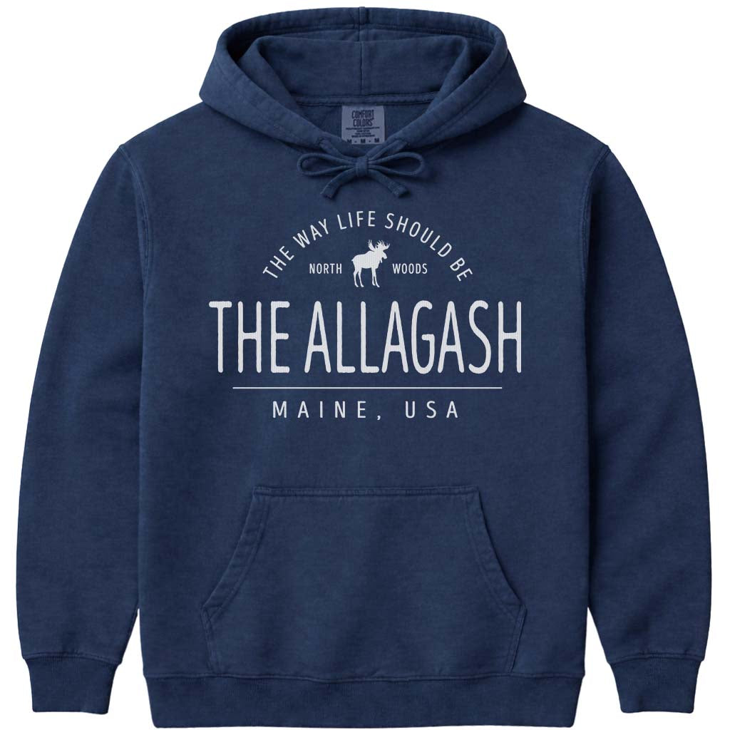 Allagash Maine Moose Icon Hoodie Sweatshirt - Navy