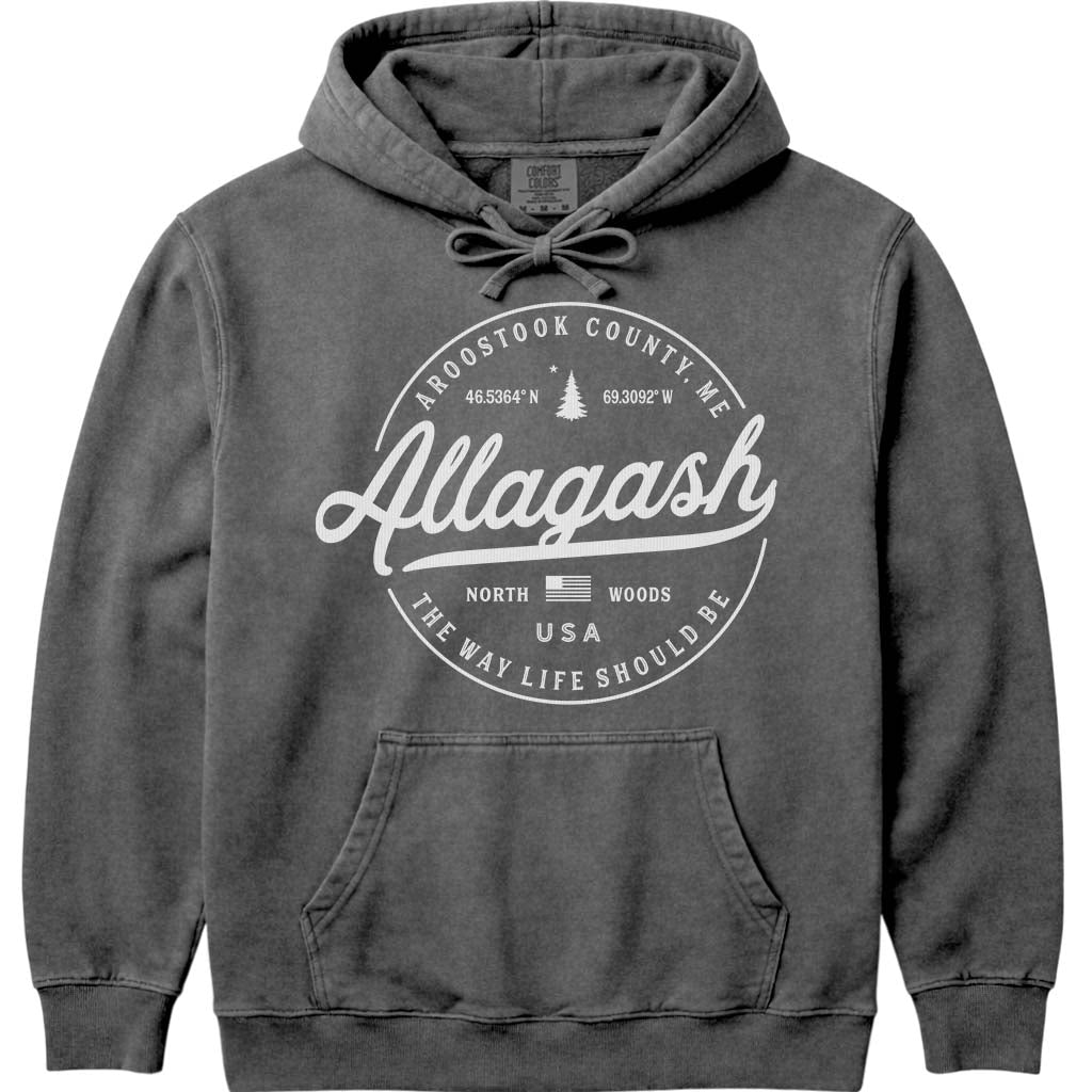 Allagash Maine Vacation Hoodie Sweatshirt - Pepper