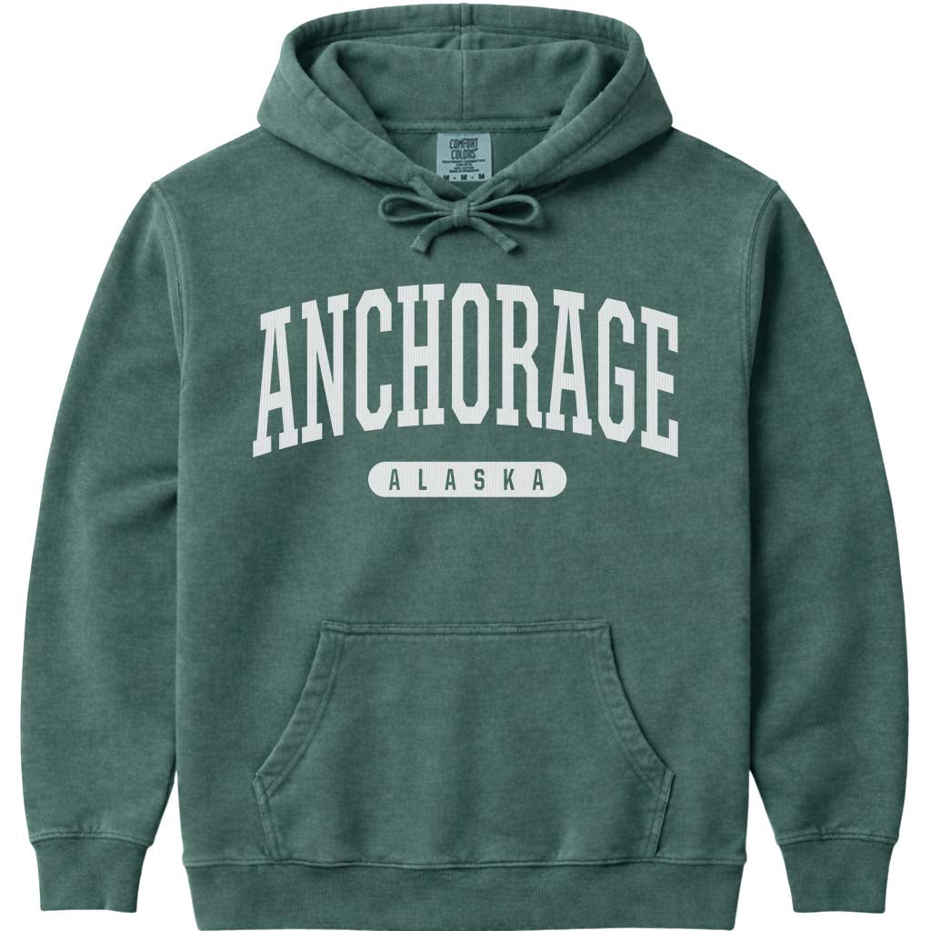 Anchorage Alaska Hoodie Sweatshirt - Blue Spruce