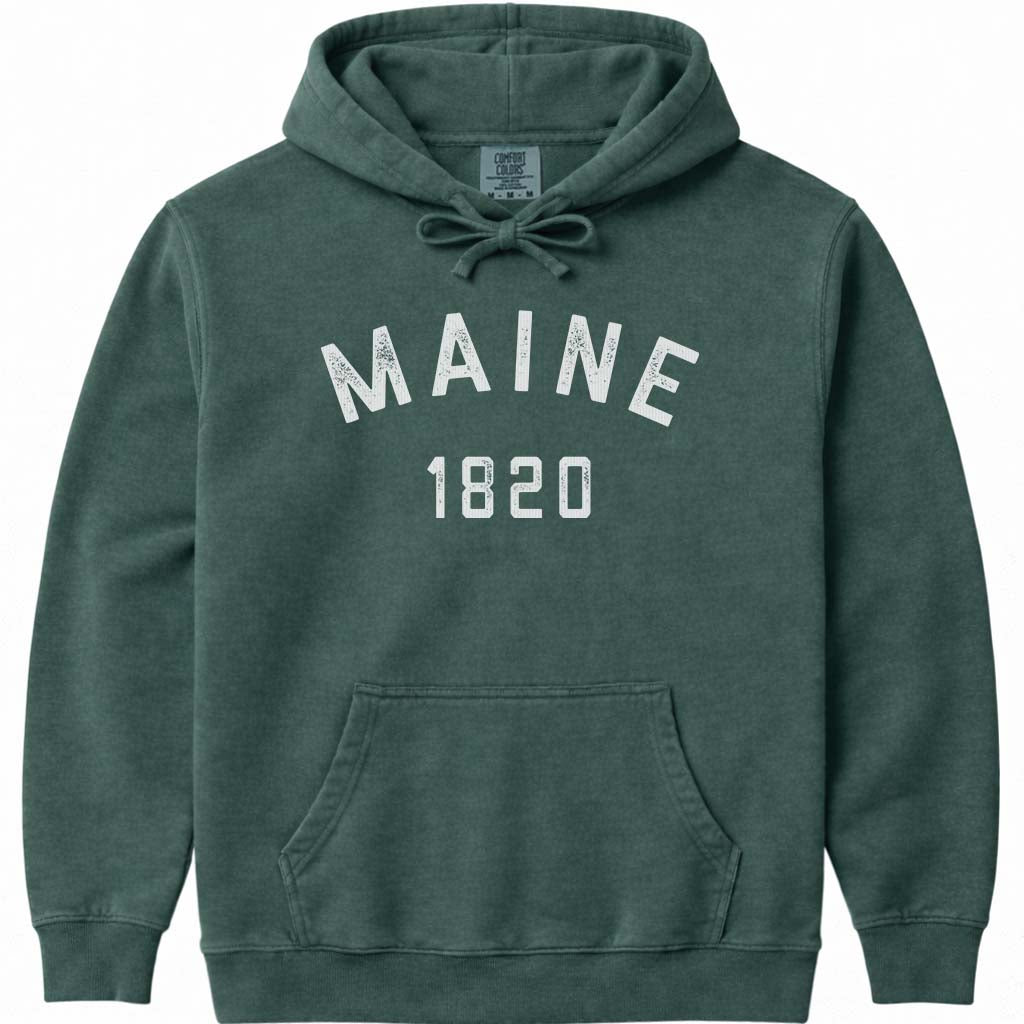Antique Vintage Maine 1820 Hoodie Sweatshirt - Blue Spruce